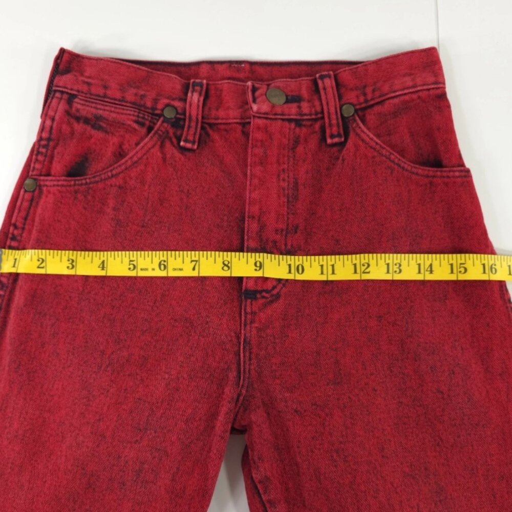 VINTAGE WRANGLER WOMEN'S SIZE 3 COWBOY CUT SLIM FIT RED DENIM JEANS INSEAM 32 in - Picture 13 of 16